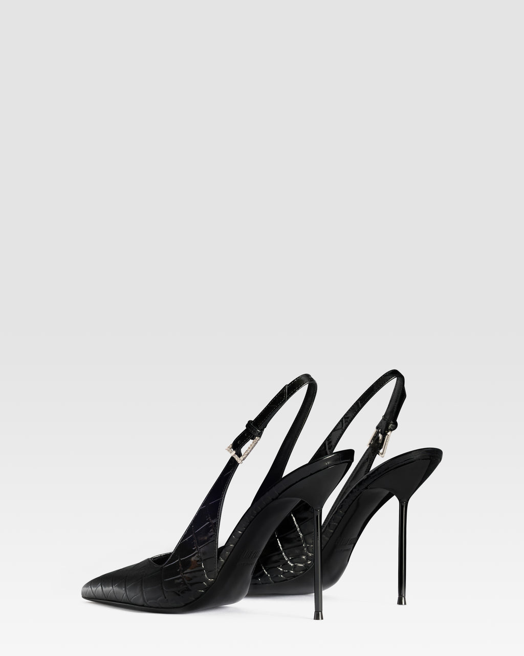 SLINGBACK DE PIEL ESTAMPA COCODRILO CON HEBILLA JOYA