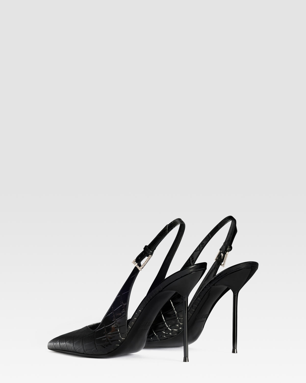 SLINGBACK DE PIEL ESTAMPA COCODRILO CON HEBILLA JOYA