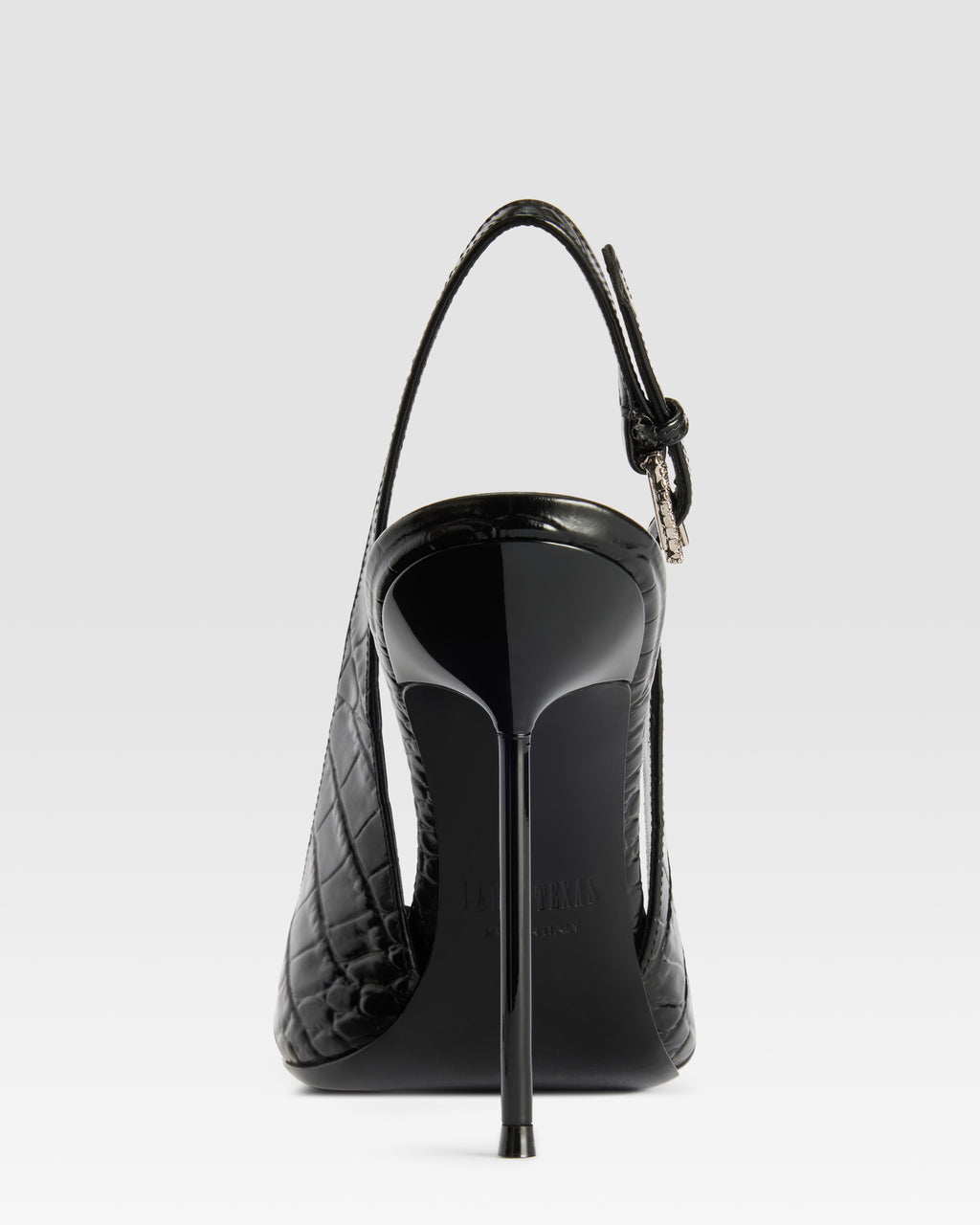 SLINGBACK DE PIEL ESTAMPA COCODRILO CON HEBILLA JOYA