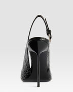 SLINGBACK DE PIEL ESTAMPA COCODRILO CON HEBILLA JOYA