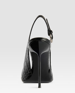 SLINGBACK DE PIEL ESTAMPA COCODRILO CON HEBILLA JOYA