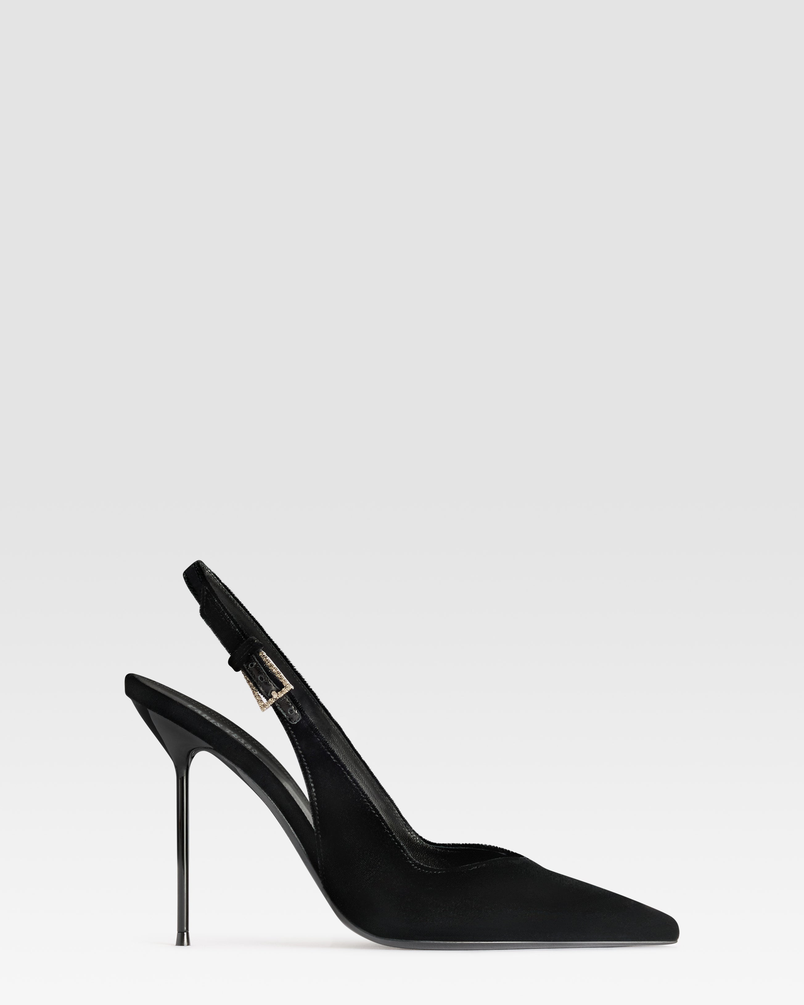 SLINGBACK DE TERCIOPELO CON HEBILLA JOYA