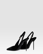 SLINGBACK DE TERCIOPELO CON HEBILLA JOYA