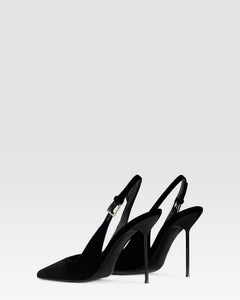 SLINGBACK DE TERCIOPELO CON HEBILLA JOYA