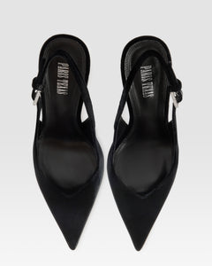 SLINGBACK DE TERCIOPELO CON HEBILLA JOYA