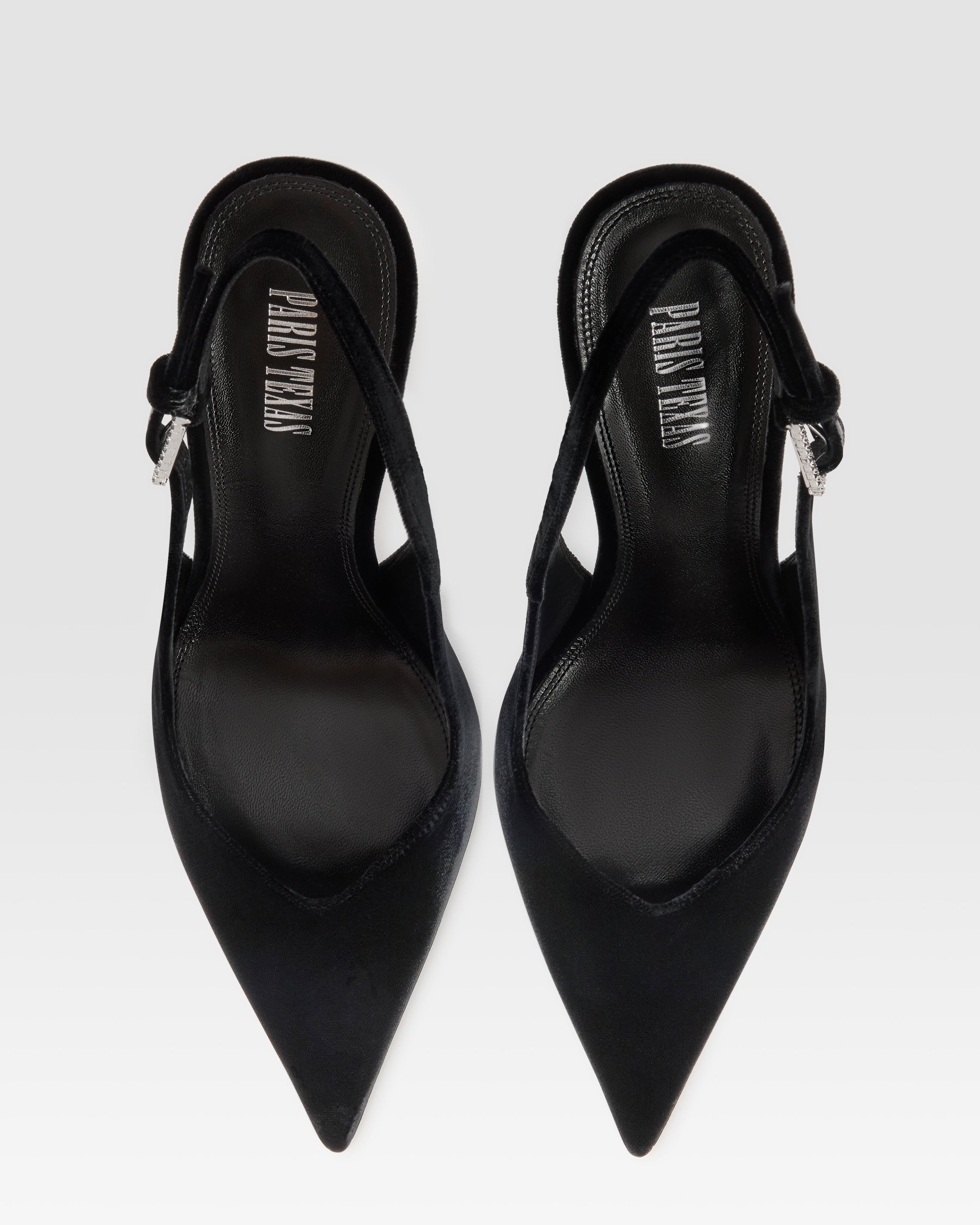 SLINGBACK DE TERCIOPELO CON HEBILLA JOYA