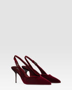 SLINGBACK DE TERCIOPELO CON HEBILLA JOYA