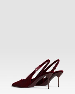 SLINGBACK DE TERCIOPELO CON HEBILLA JOYA
