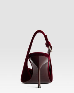 SLINGBACK DE TERCIOPELO CON HEBILLA JOYA