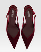 SLINGBACK DE TERCIOPELO CON HEBILLA JOYA