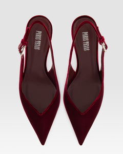 SLINGBACK DE TERCIOPELO CON HEBILLA JOYA
