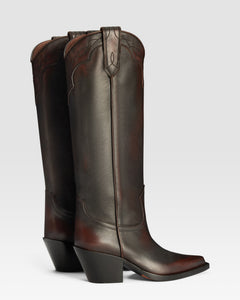 WESTERNSTIEFEL AUS GEBURSTETEM LEDER