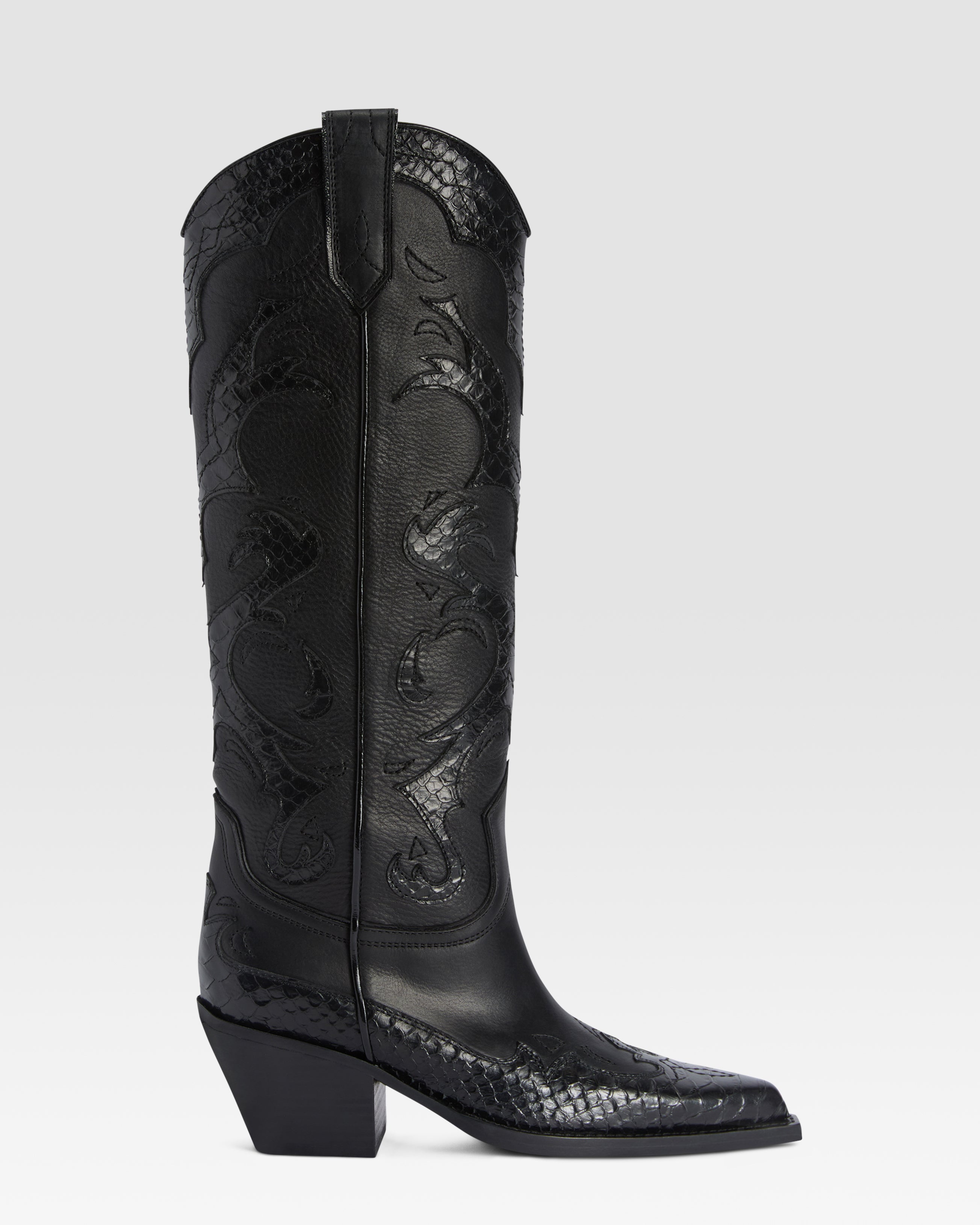 WESTERNSTIEFEL AUS LEDER MIT PYTHON-PRINT-STICKEREI