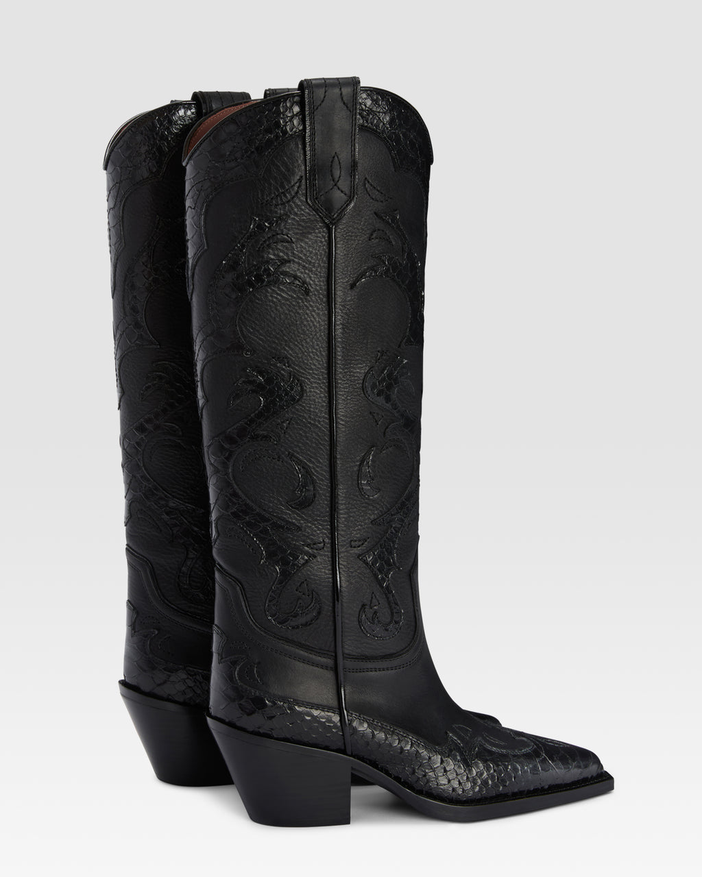 WESTERNSTIEFEL AUS LEDER MIT PYTHON-PRINT-STICKEREI