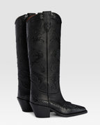 WESTERNSTIEFEL AUS LEDER MIT PYTHON-PRINT-STICKEREI