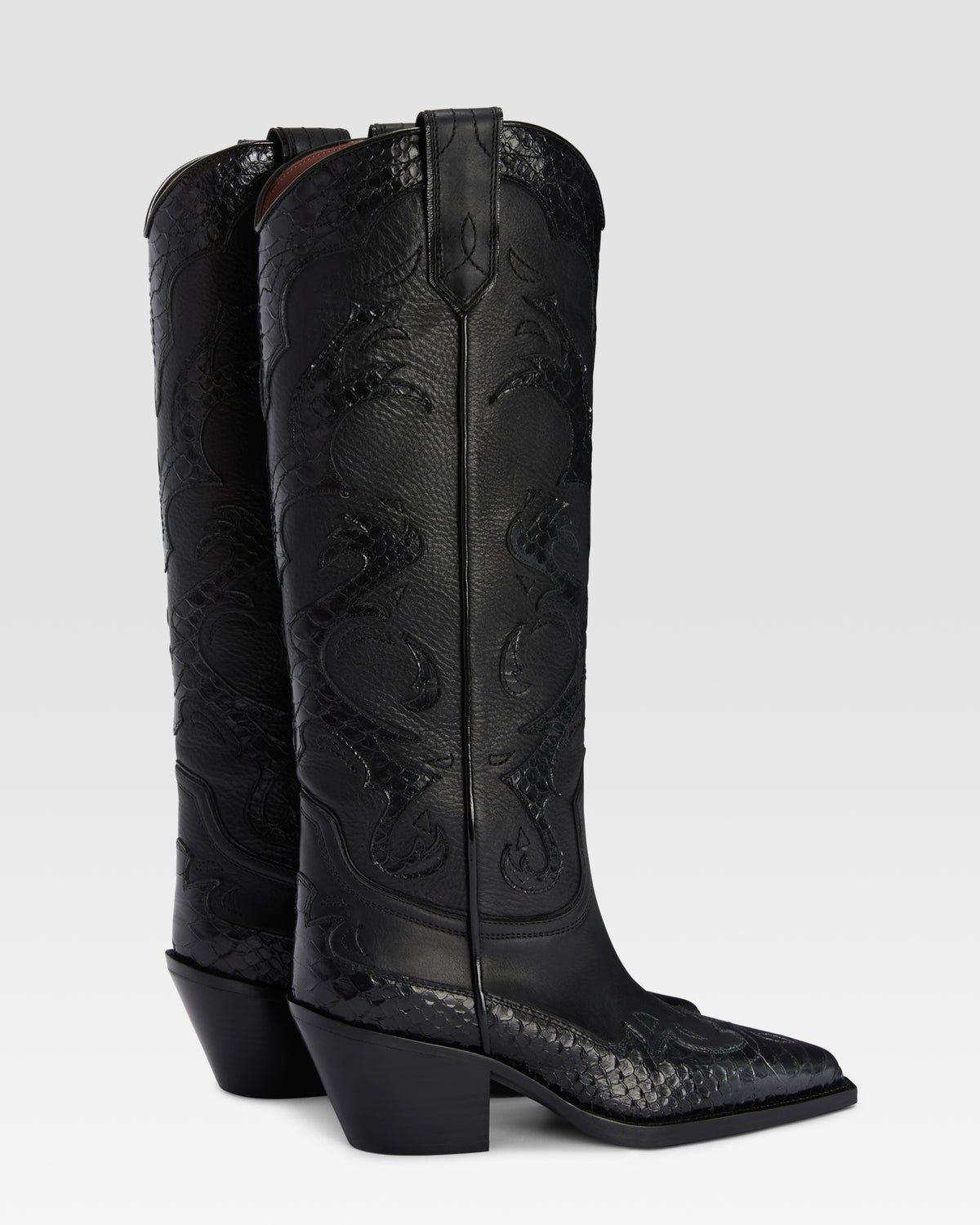 WESTERNSTIEFEL AUS LEDER MIT PYTHON-PRINT-STICKEREI