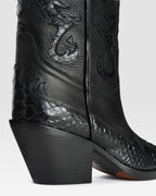 WESTERNSTIEFEL AUS LEDER MIT PYTHON-PRINT-STICKEREI