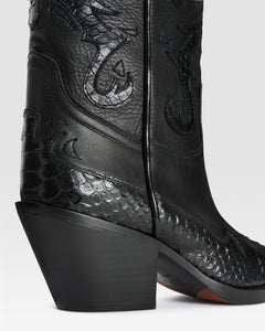 WESTERNSTIEFEL AUS LEDER MIT PYTHON-PRINT-STICKEREI