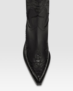WESTERNSTIEFEL AUS LEDER MIT PYTHON-PRINT-STICKEREI