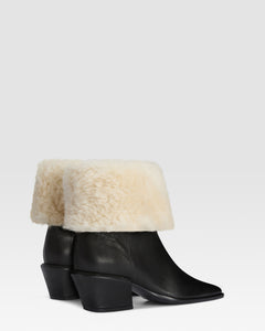 BOTTINE EN CUIR ET SHEARLING DOUX
