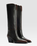 LEDERSTIEFEL MIT VINTAGE-EFFEKT