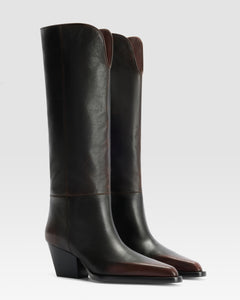 LEDERSTIEFEL MIT VINTAGE-EFFEKT