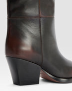 LEDERSTIEFEL MIT VINTAGE-EFFEKT