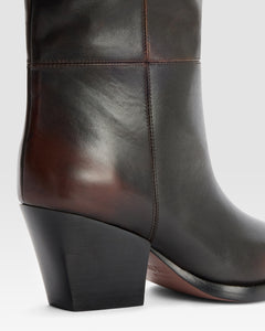 LEDERSTIEFEL MIT VINTAGE-EFFEKT