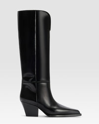 GEBURSTETER LEDERSTIEFEL — BLACK