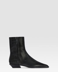 BOTIN DE PIEL ESTAMPA COCODRILO — CARBONE