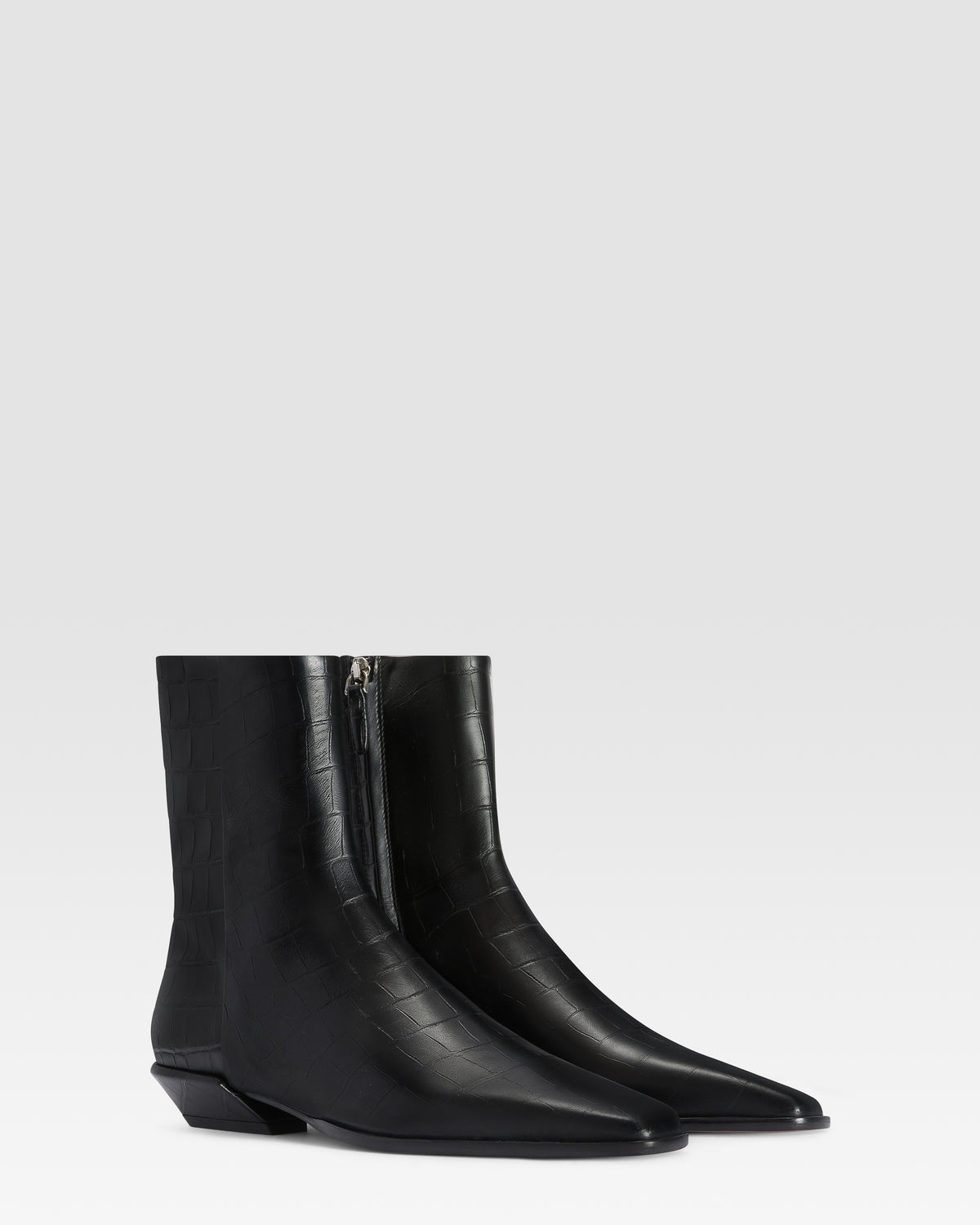 BOTIN DE PIEL ESTAMPA COCODRILO
