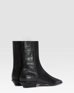 BOTIN DE PIEL ESTAMPA COCODRILO