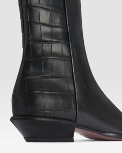 BOTIN DE PIEL ESTAMPA COCODRILO