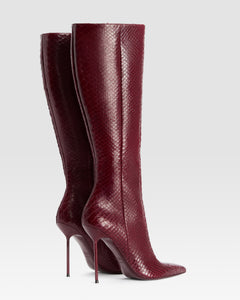 BOTTE EN CUIR IMPRIME PYTHON EFFET CUT-OUT