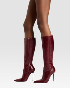 BOTTE EN CUIR IMPRIME PYTHON EFFET CUT-OUT