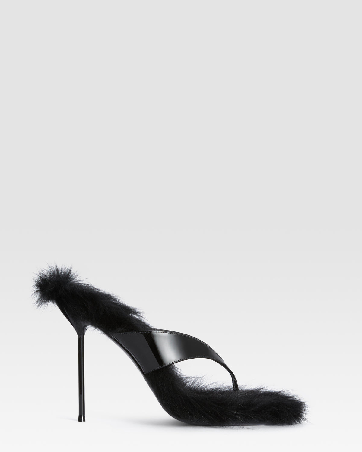 MULE INFRADITO IN PELLE VERNICIATA CON SOLETTO IN SHEARLING