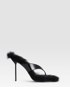 MULE CHANKLA DE PIEL CHAROL CON PLANTILLA DE SHEARLING