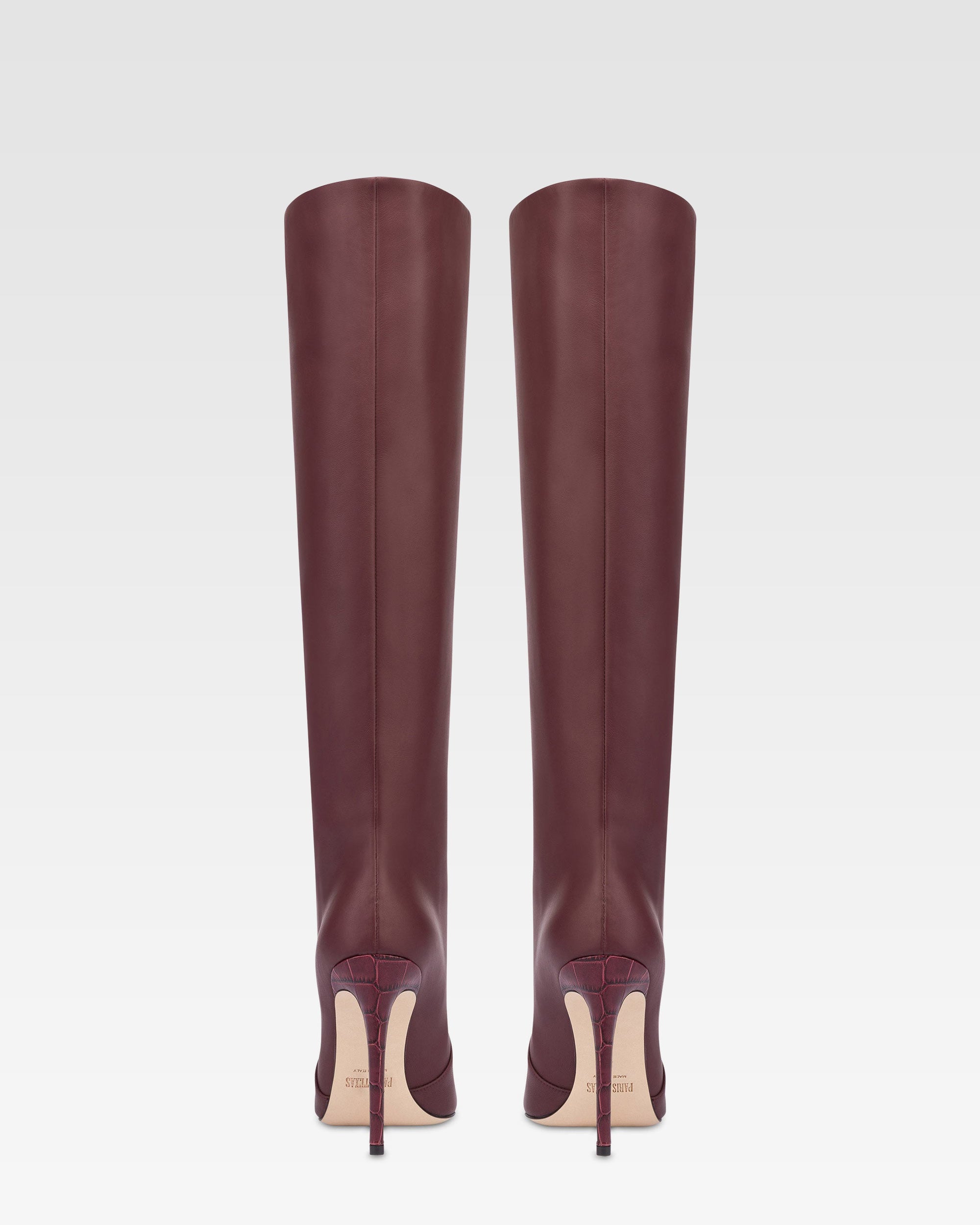 Stivali a punta in morbida pelle bordeaux