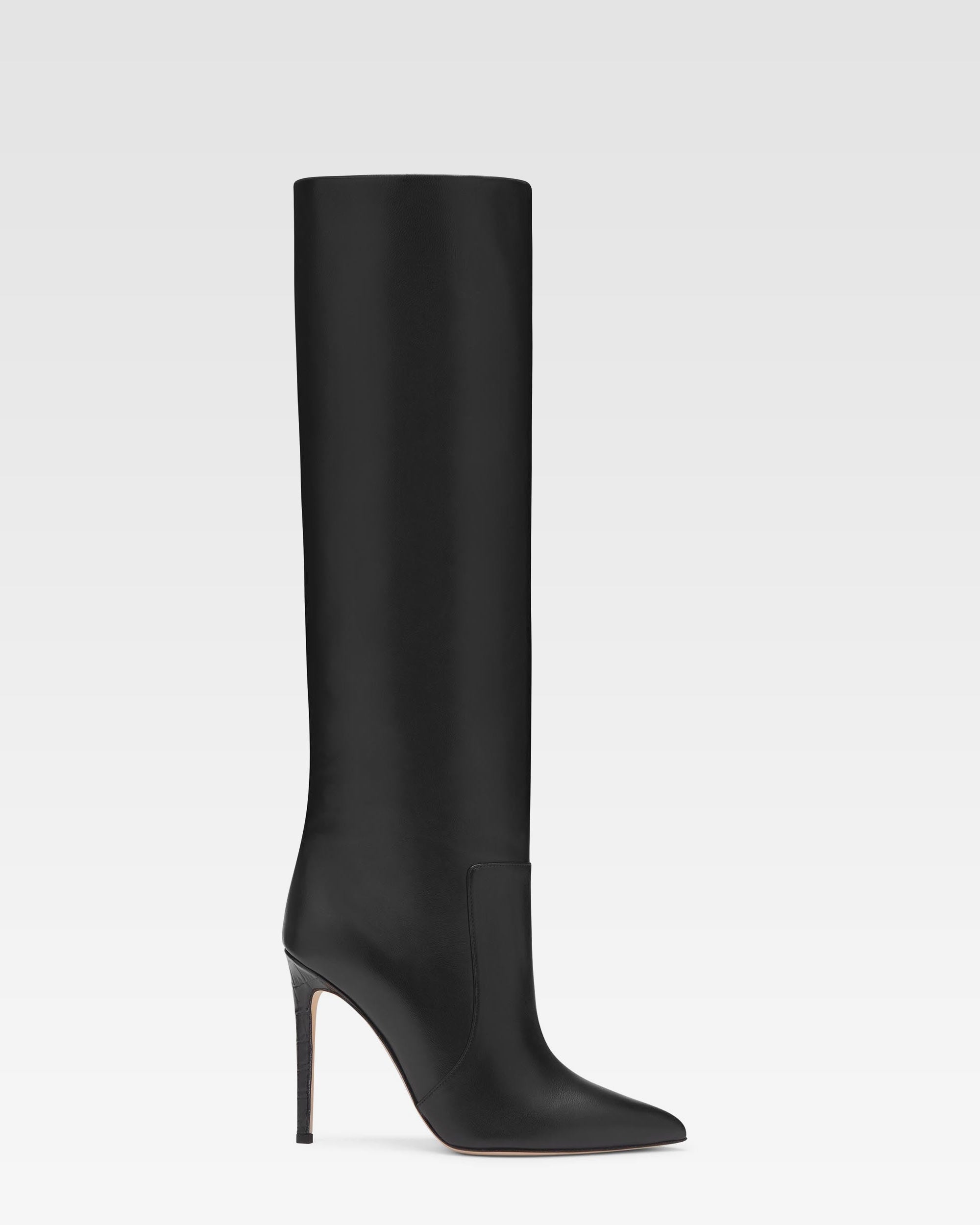 Stivale tacco a spillo in nappa nera