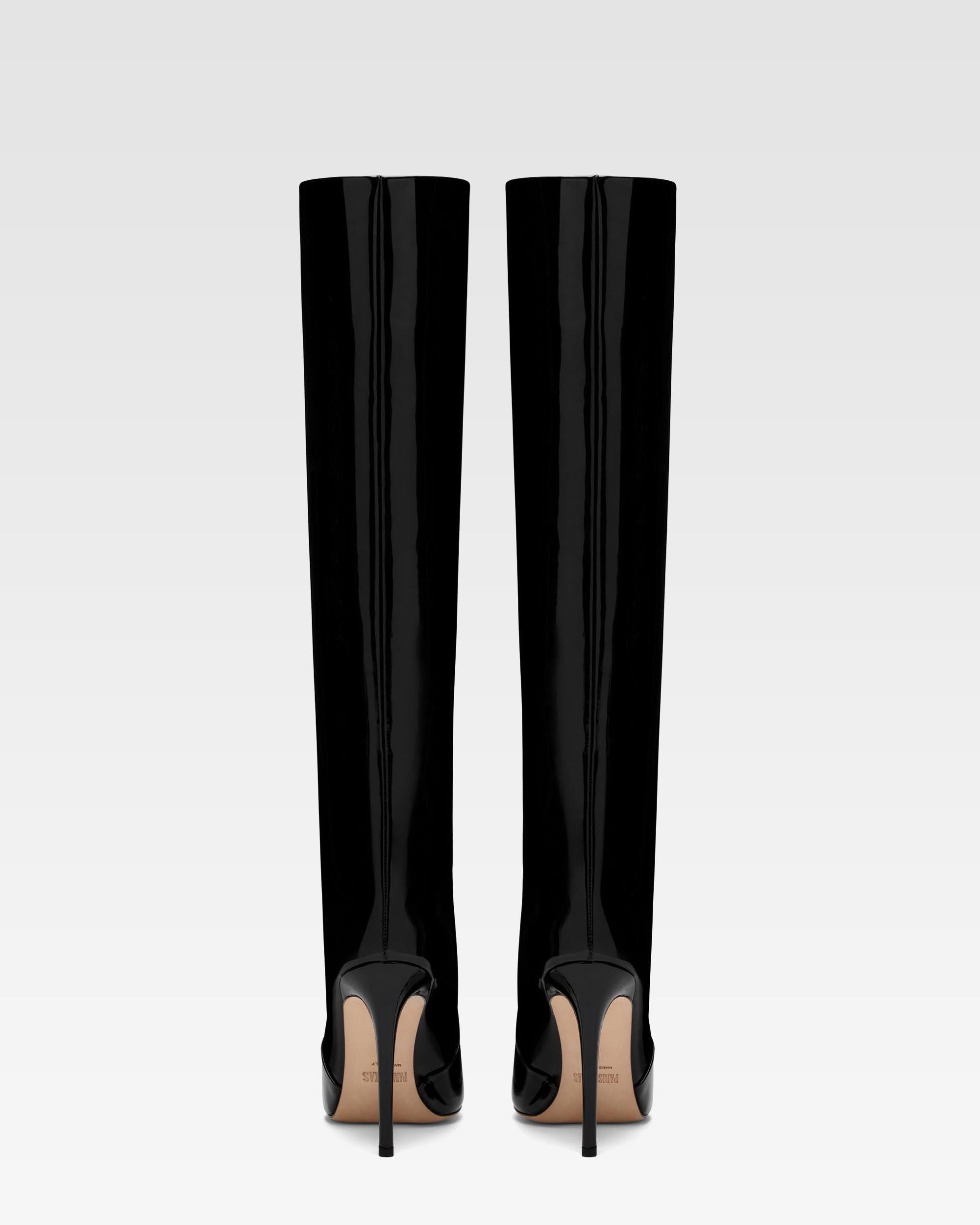 Stivale tacco a spillo in vernice nero