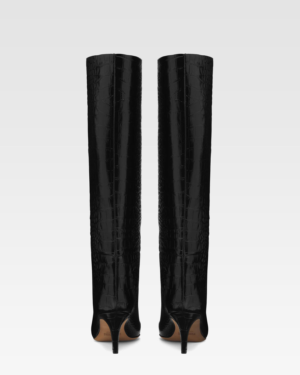 Black croc-effect leather heel 60 boots