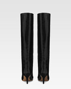 Black croc-effect leather heel 60 boots