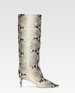 Printed phyton leather heel 60 boots
