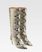 Printed phyton leather heel 60 boots