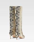 Printed phyton leather heel 60 boots