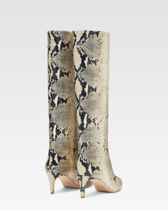 Printed phyton leather heel 60 boots