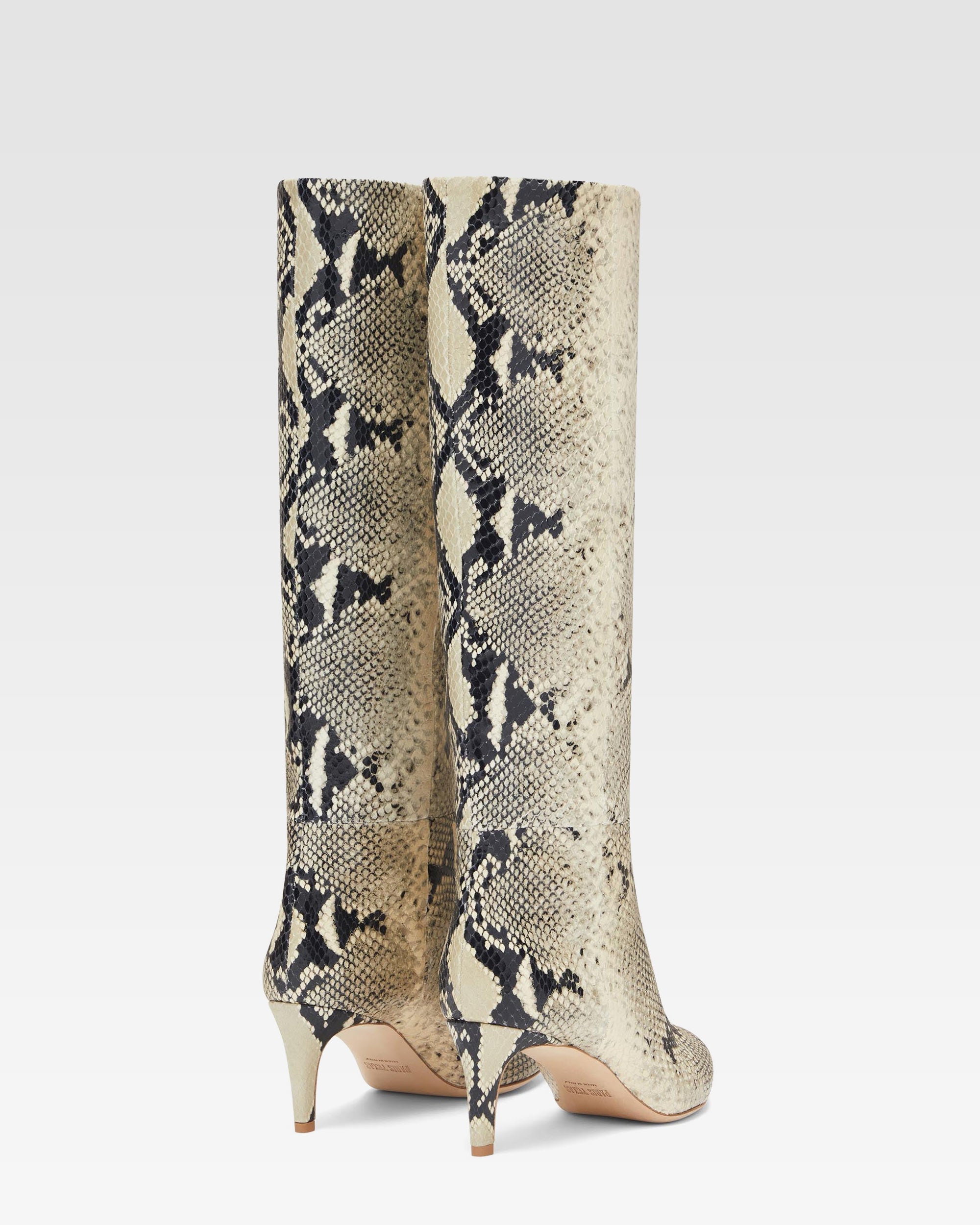 Printed phyton leather heel 60 boots