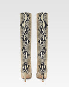 Printed phyton leather heel 60 boots