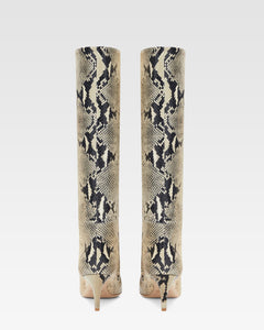 Printed phyton leather heel 60 boots