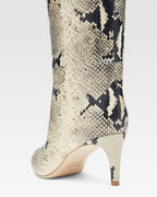 Printed phyton leather heel 60 boots